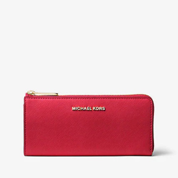 Michael Kors Red Jet Set Medium Tote Bag And Wallet Set - Picture 8 of 11